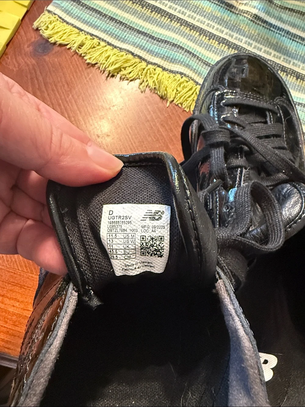 New Balance Men's Black Patent Low-Profile Sneakers